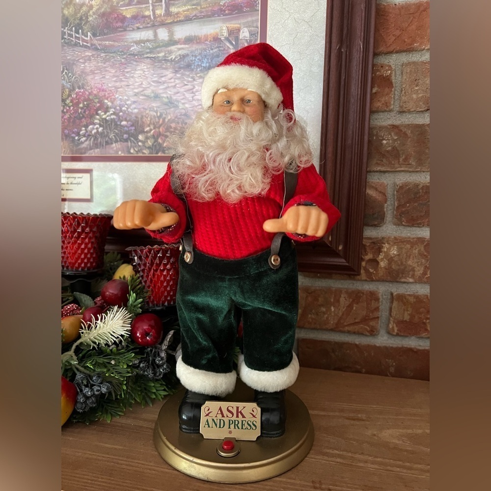 ❤️Rare Vintage Ask and Press animated talking funny Santa Clause